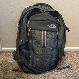 The North Face Surge Backpack - women’s grey and lilac/lavender